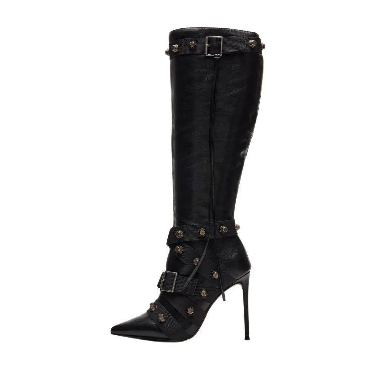 Best Look Pointed Stiletto Heel High Leg Boot