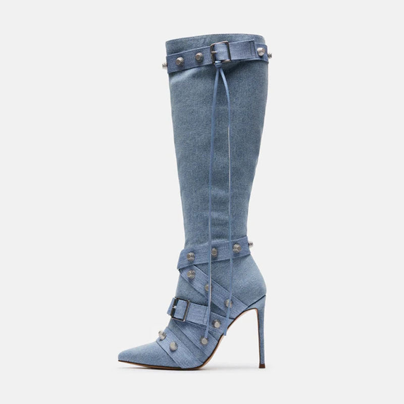 Best Look Pointed Stiletto Heel High Leg Boot