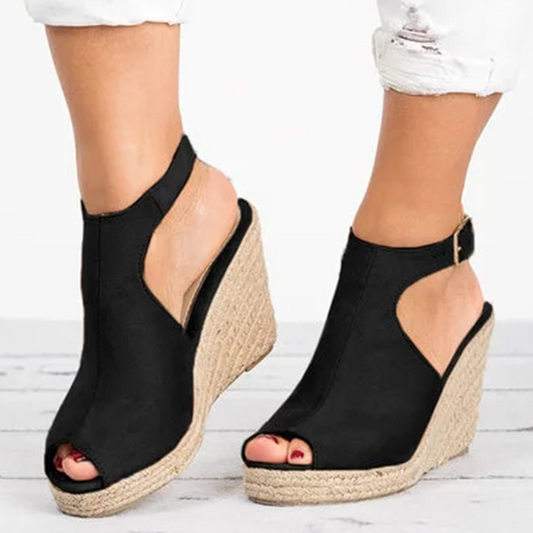 Peep Toe Spartan Wedge Sandals