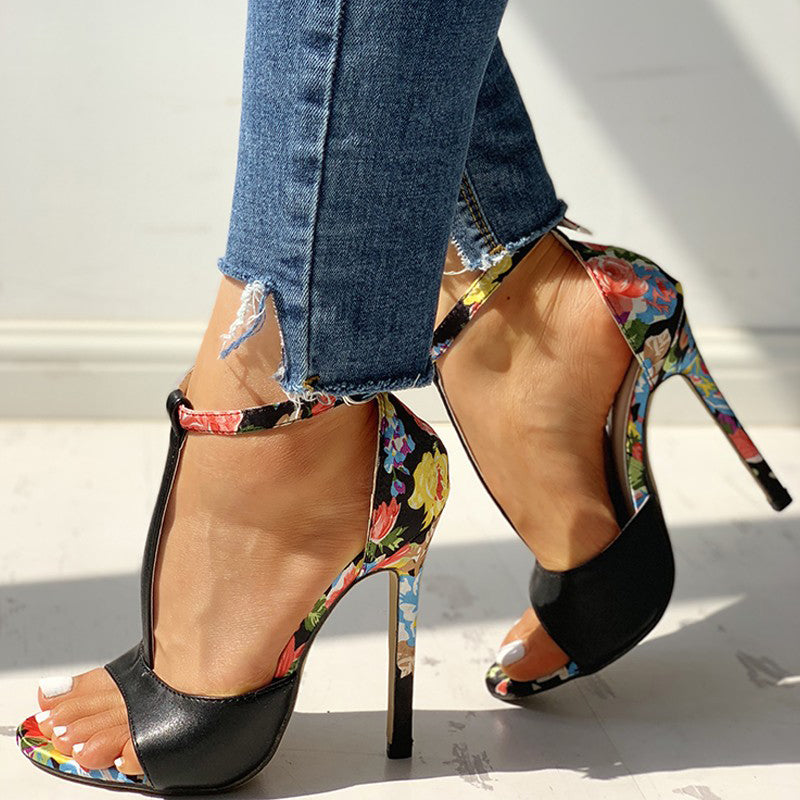 Stylish Floral Sandal Stiletto