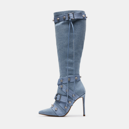 Best Look Pointed Stiletto Heel High Leg Boot