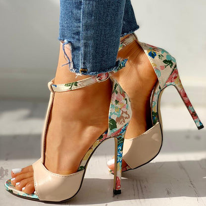 Stylish Floral Sandal Stiletto