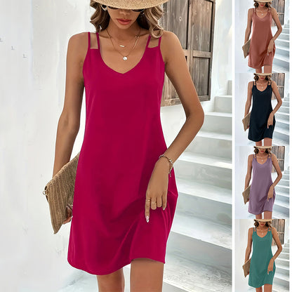 A-Line Slim Fit Slimming Sleeveless Dress