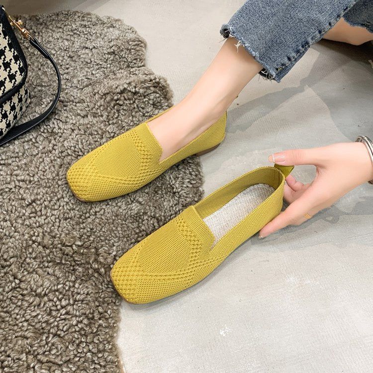 Square Toe Slip-on Casual Shoes