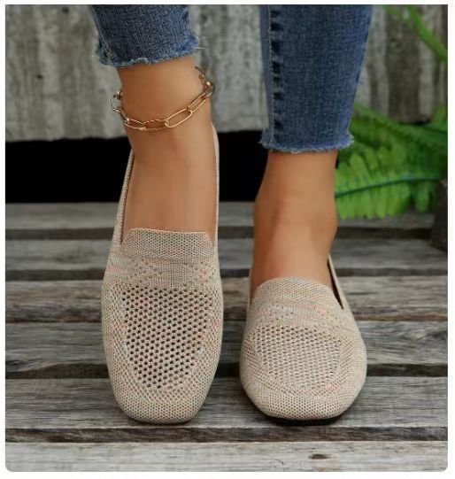 Square Toe Slip-on Casual Shoes