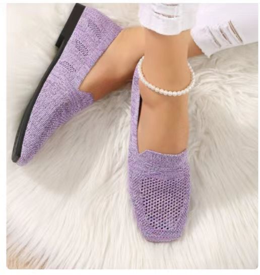 Square Toe Slip-on Casual Shoes