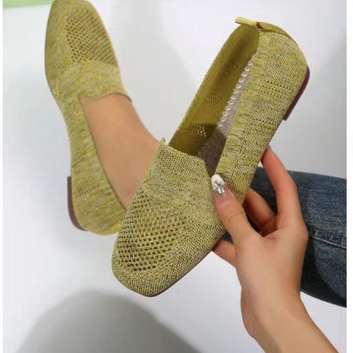 Square Toe Slip-on Casual Shoes