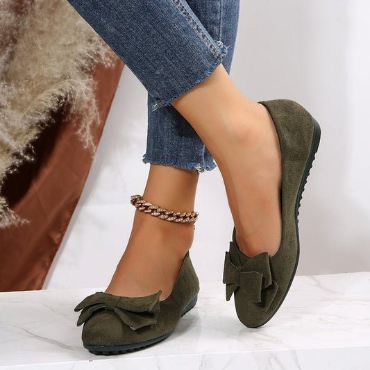 Casual  Round Head Flats Faux Suede Shoes